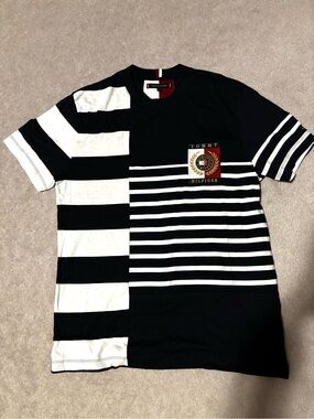 Tommy Hilfiger Mixed Striped Patch Crest Short Sleeve Tee